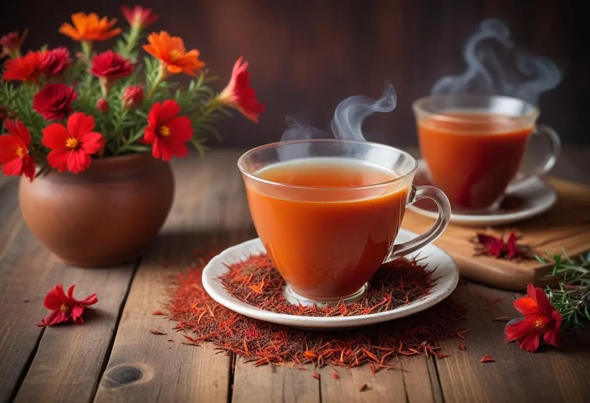 Rött te koffein – så gör det dig glad! illustration
